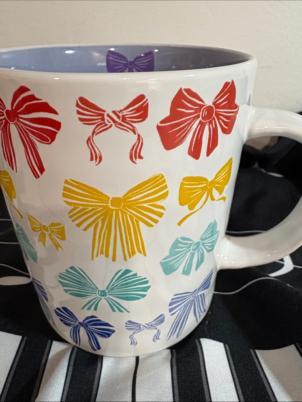 Ceramic Bow Print Coffee Mug in Multi-Color